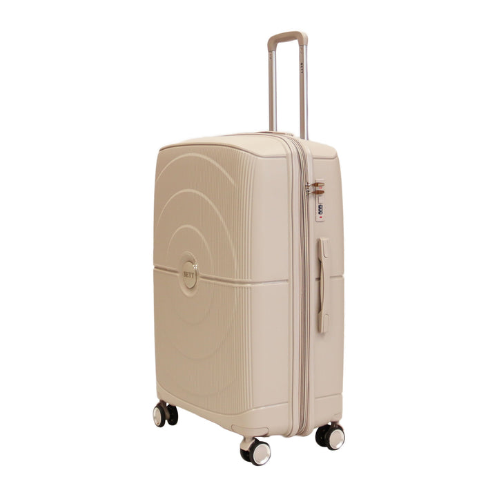 Luggage District Bett 1-Piece Small Size 20-inch PP Hardside Expandable Suitcase, Beige