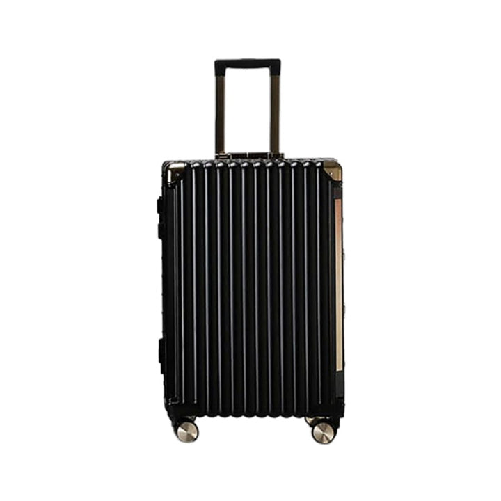 Luggage District Aluminum Frame Premium Medium Checked-in Bag 24inch, Black