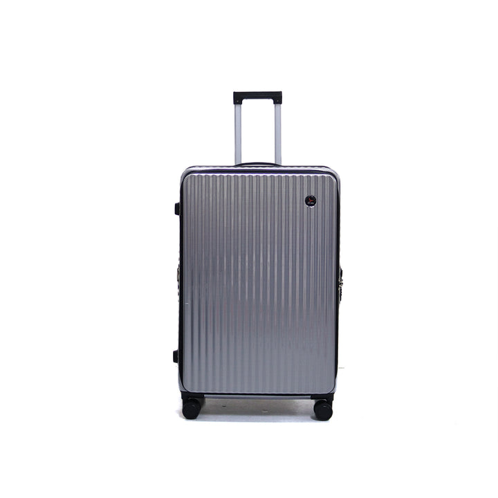 Luggage District Skybird Premium 3-Piece Expandable Luggage Set, Silver