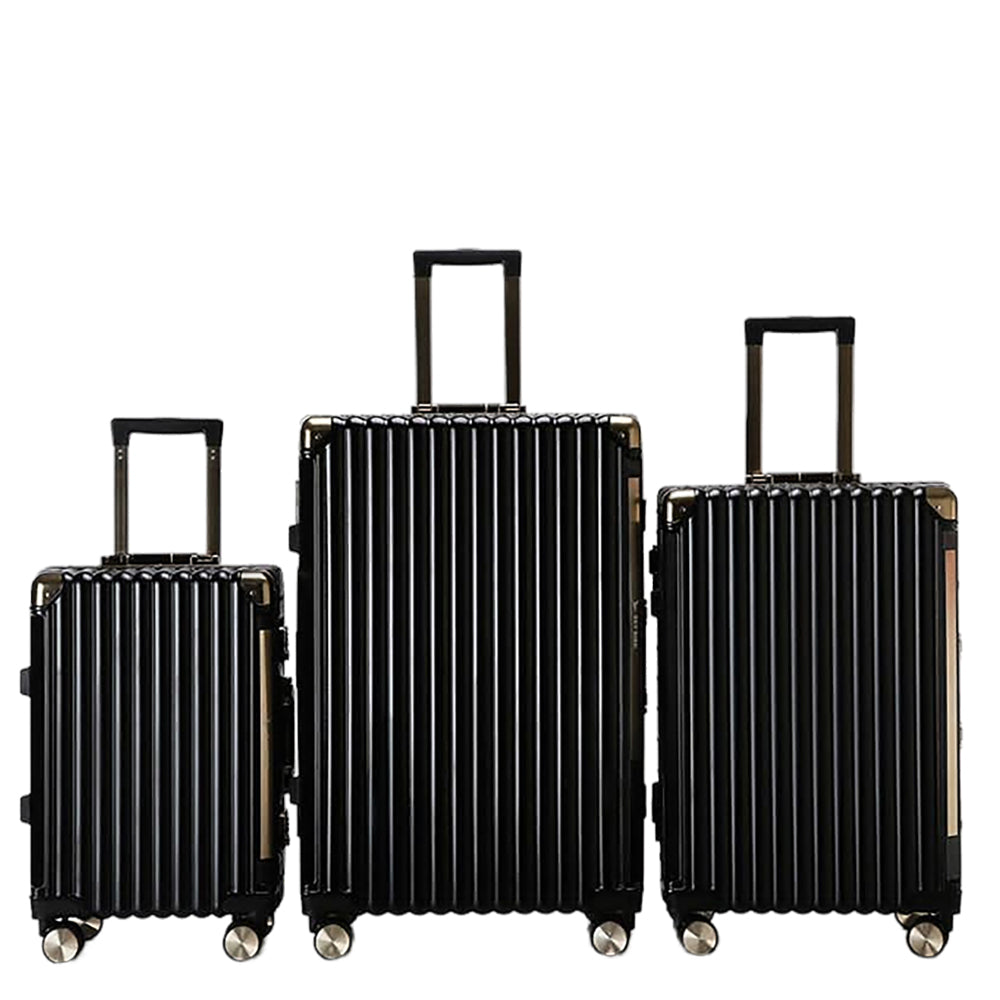 Luggage District Aluminum Frame Premium Carry-on Small Bag 20inch, Black