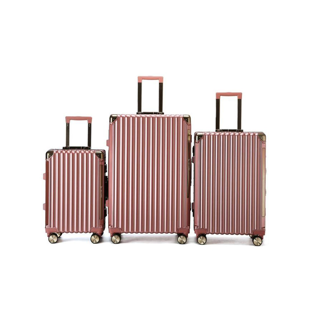 LD Premium Aluminum Frame Carry-on Luggage - Rose Gold