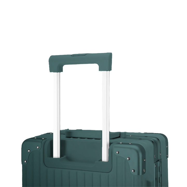 Luggage District Aluminum Frame Ultra-Light 3 Piece Trolley Set, Dark Green
