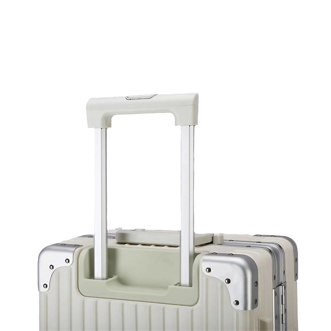 Luggage District Aluminum Frame Ultra-Light Carry-on Small Bag 20inch, Milky White