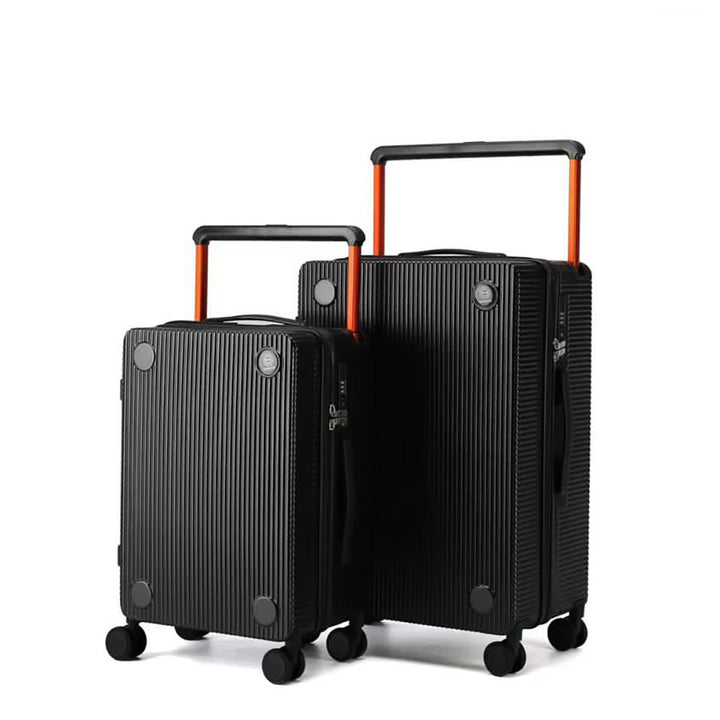 Luggage District Skybird 2-Piece Luggage Set with Wide Modern Handle, Black