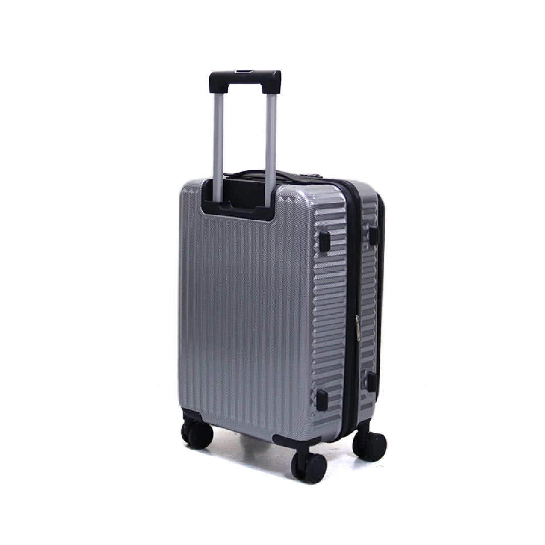 Luggage District Skybird Premium Small 20-inch Carry-On Expandable Luggage, Silver