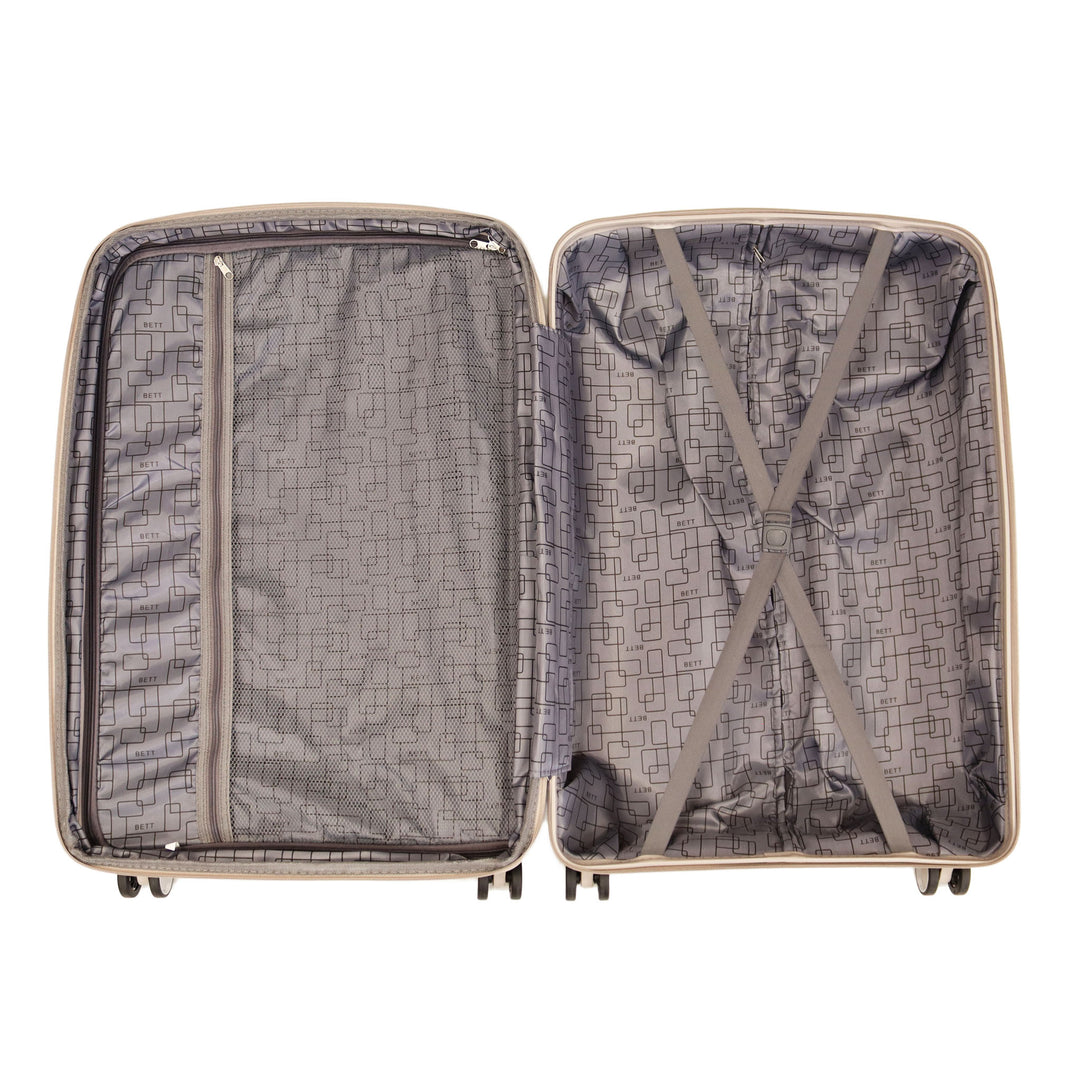 Luggage District Bett 3-Piece Set PP Hardside Expandable Suitcase, Beige
