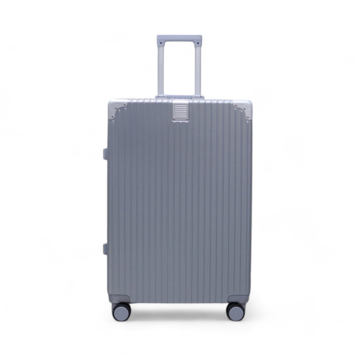 Luggage District Aluminum Frame Ultra-Light Large Checked-in Bag 28inch, Silver