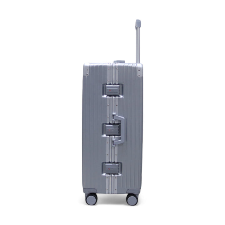 Luggage District Aluminum Frame Ultra-Light Large Checked-in Bag 28inch, Silver