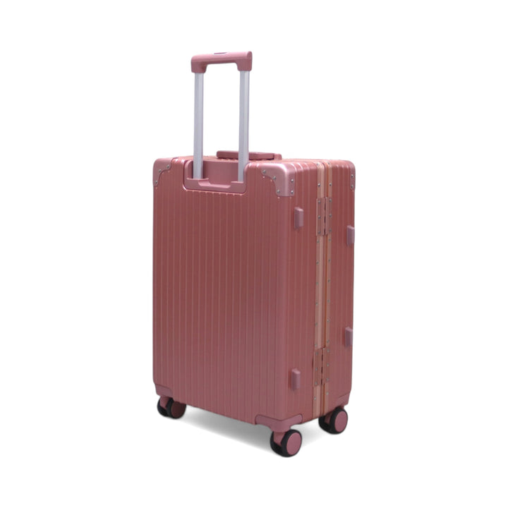 Luggage District Aluminum Frame Ultra-Light Carry-on Small Bag 20inch, Rose Gold