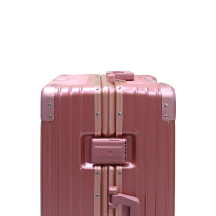 Luggage District Aluminum Frame Ultra-Light Carry-on Small Bag 20inch, Rose Gold