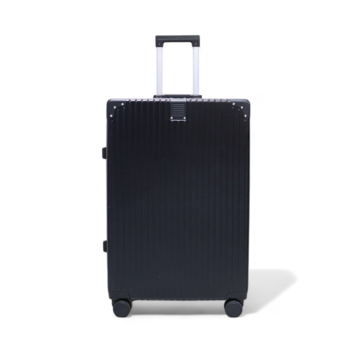 Luggage District Aluminum Frame Ultra-Light Medium Checked-in Bag 24inch, Black