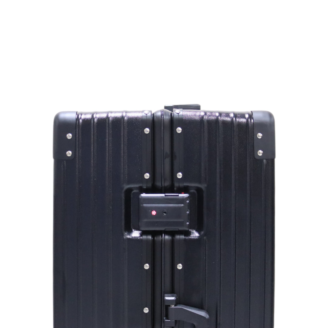 Luggage District Aluminum Frame Ultra-Light Medium Checked-in Bag 24inch, Black