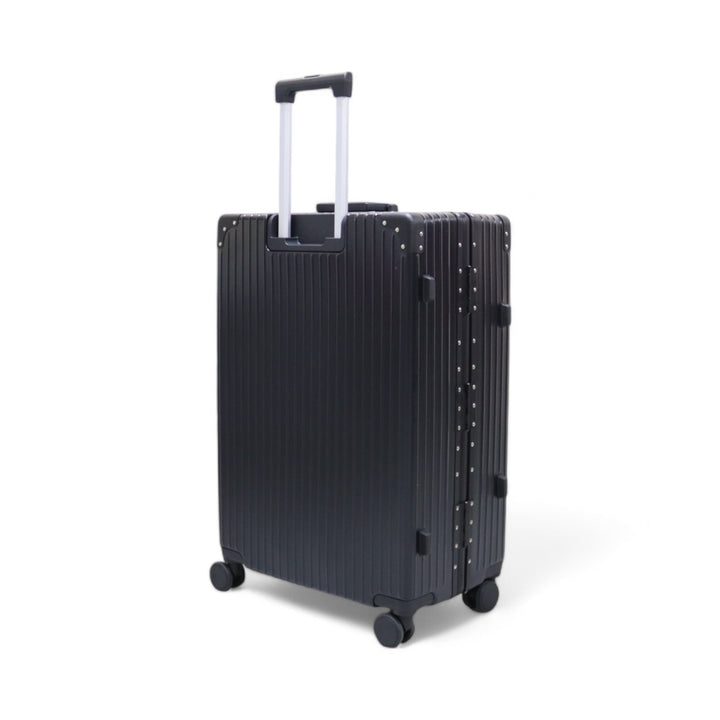 Luggage District Aluminum Frame Ultra-Light Medium Checked-in Bag 24inch, Black