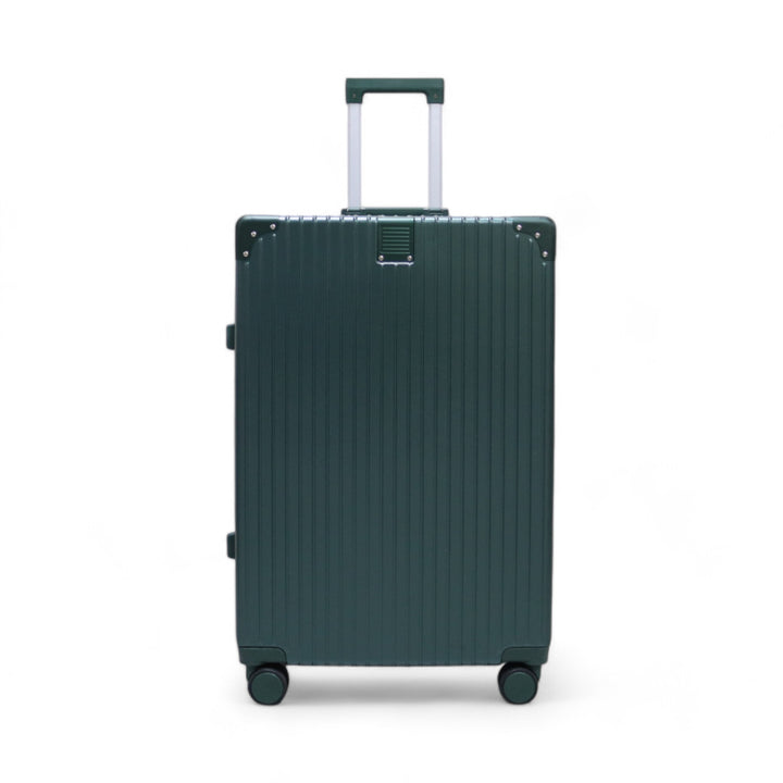 Luggage District Aluminum Frame Ultra-Light Medium Checked-in Bag 24inch, Dark Green