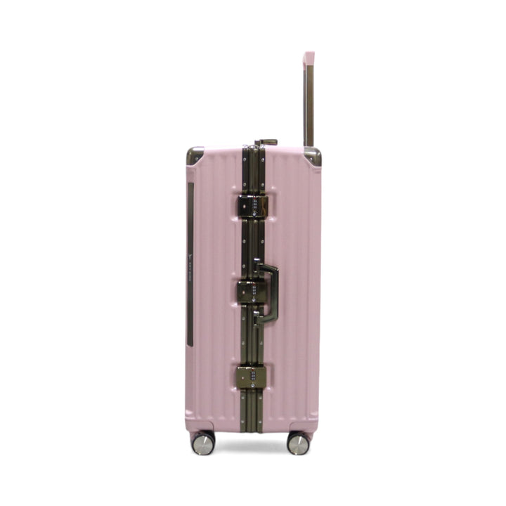 Luggage District Aluminum Frame Premium Medium Checked-in Bag 24inch, Pink