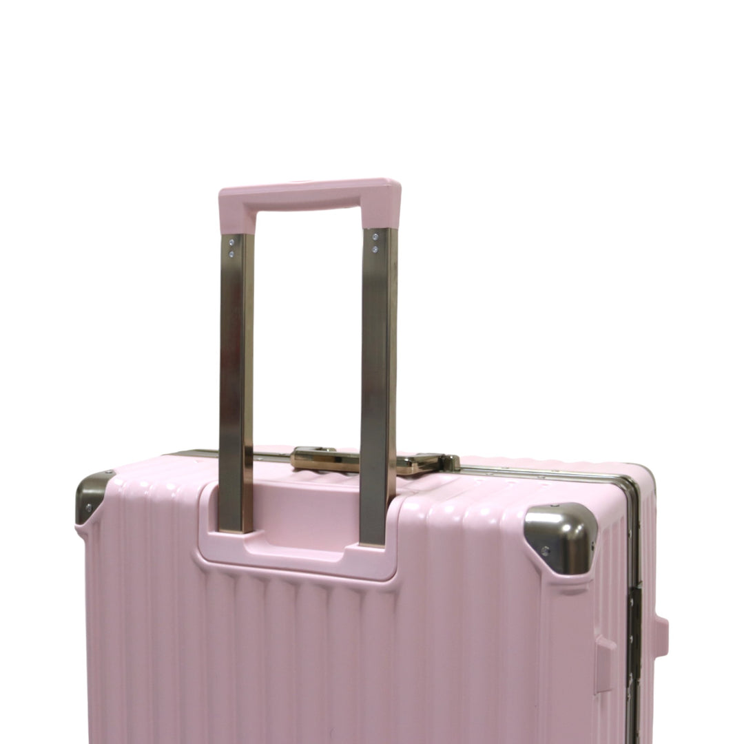 Luggage District Aluminum Frame Premium Medium Checked-in Bag 24inch, Pink