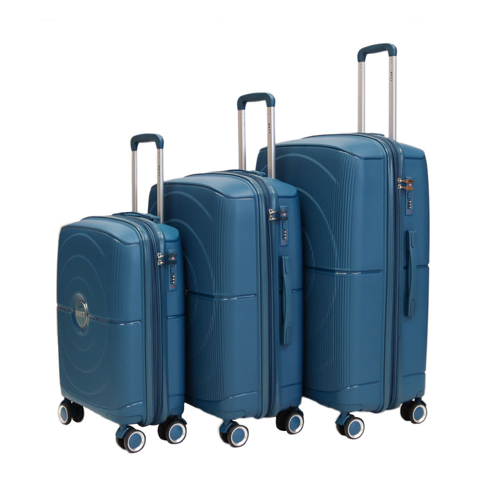 Luggage District Bett 3-Piece Set PP Hardside Expandable Suitcase, Cyan