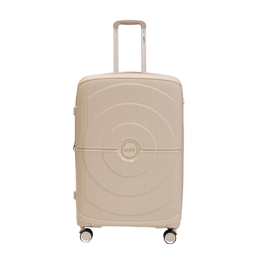 Luggage District Bett 1-Piece Large Size 28-inch PP Hardside Expandable Suitcase, Beige