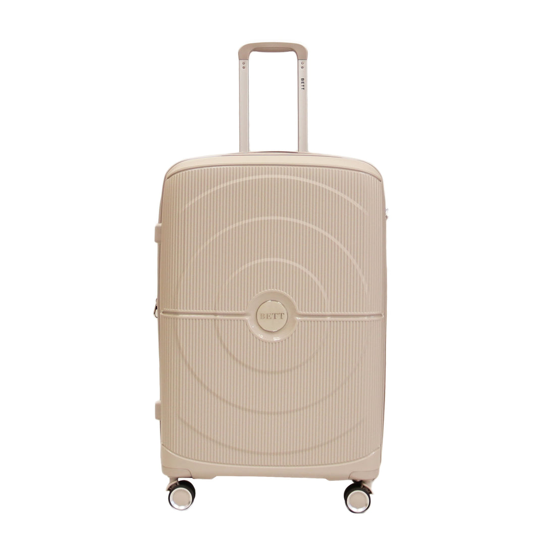 Luggage District Bett 1-Piece Medium Size 24-inch PP Hardside Expandable Suitcase, Beige