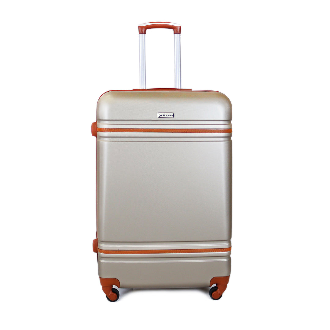 Sky Bird Lines ABS Luggage Trolley Checked-in Medium Bag 24inch, Silver