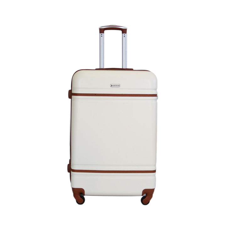 Sky Bird Lines ABS Luggage Trolley Carry-on Small Bag 20inch, Milky White