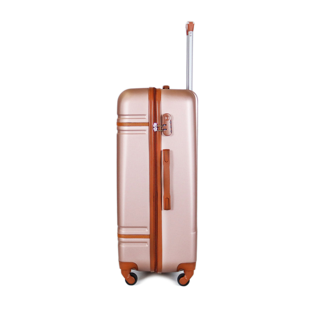 Sky Bird Lines ABS Luggage Trolley Checked-in Medium Bag 24inch, Rose Gold