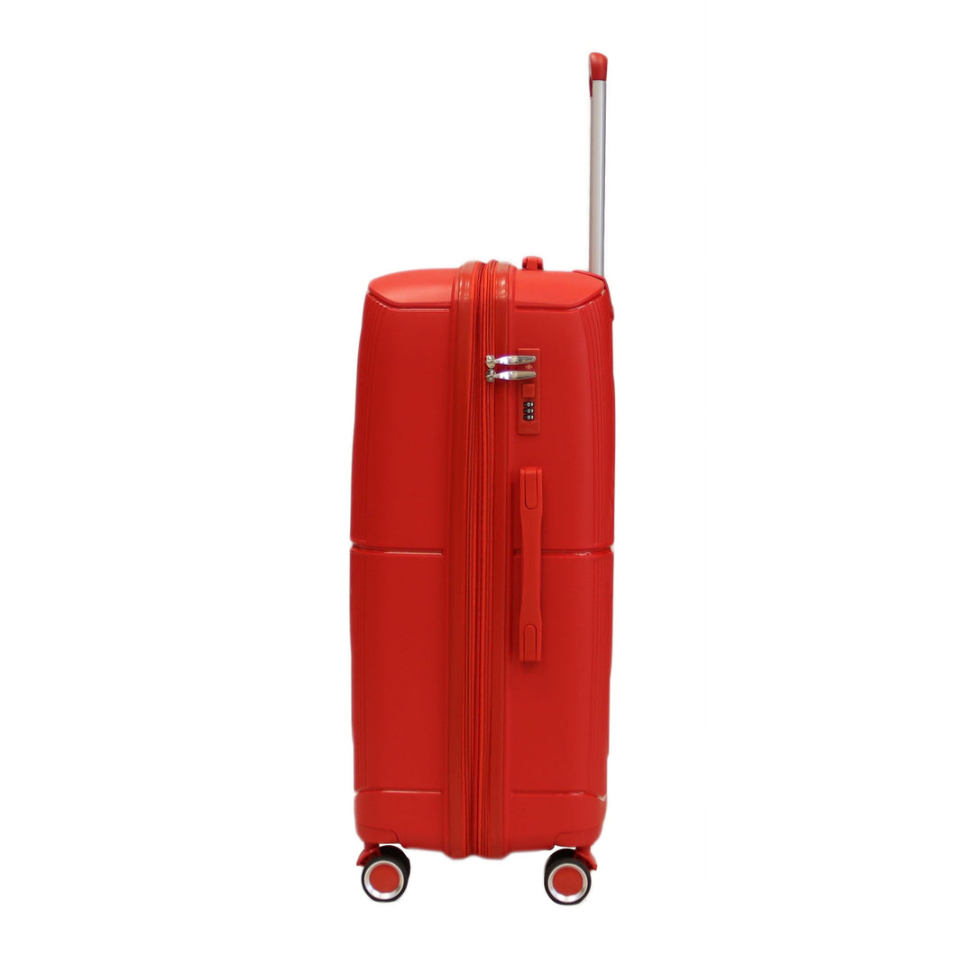 Luggage District Bett 1-Piece Medium Size 24-inch PP Hardside Expandable Suitcase, Red