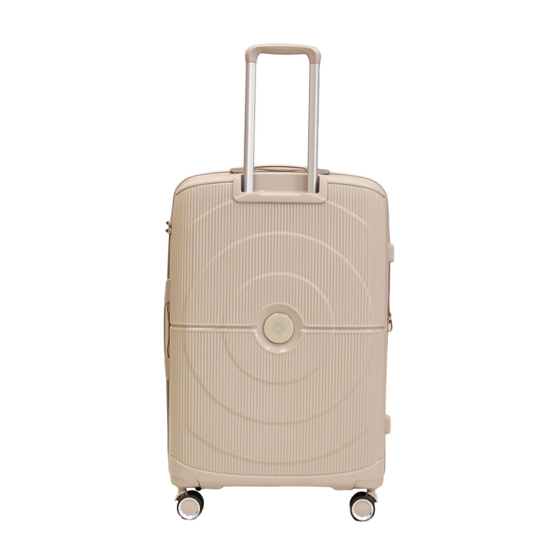 Luggage District Bett 1-Piece Large Size 28-inch PP Hardside Expandable Suitcase, Beige