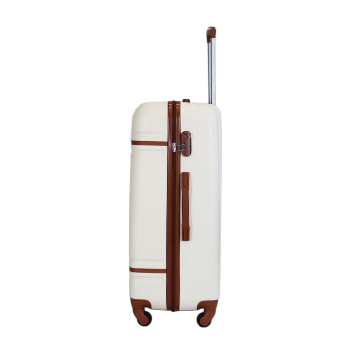 Sky Bird Lines ABS Luggage Trolley Checked-in Medium Bag 24inch, Milky White
