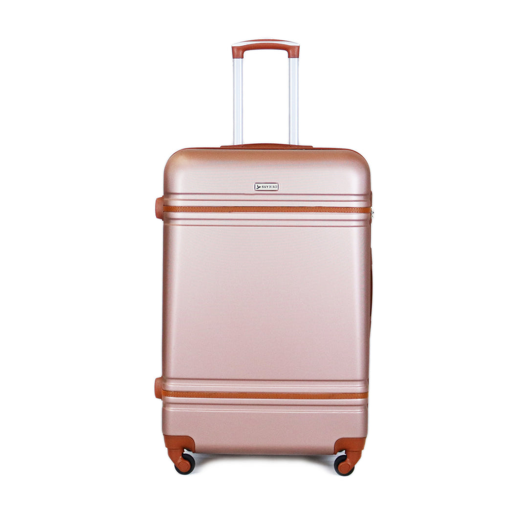 Sky Bird Lines ABS Luggage Trolley Carry-on Small Bag 20inch, Rose Gold
