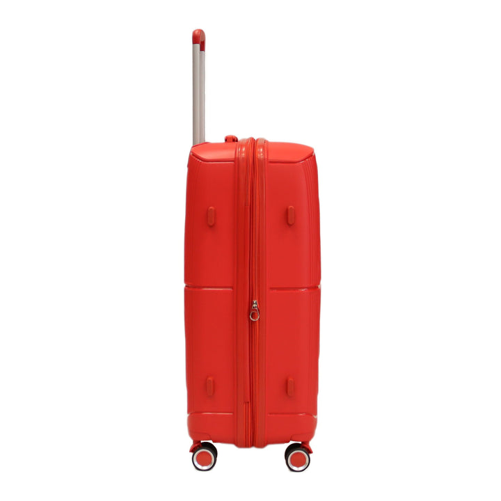 Luggage District Bett 1-Piece Medium Size 24-inch PP Hardside Expandable Suitcase, Red