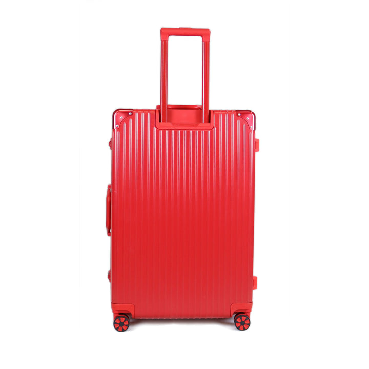 Luggage District Aluminum Frame Ultra-Light 3 Piece Trolley Set, Red