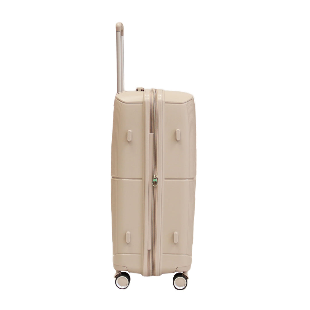 Luggage District Bett 1-Piece Small Size 20-inch PP Hardside Expandable Suitcase, Beige