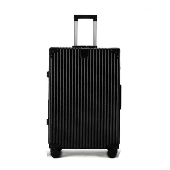 Luggage District Aluminum Frame Ultra-Light Medium Checked-in Bag 24inch, Black