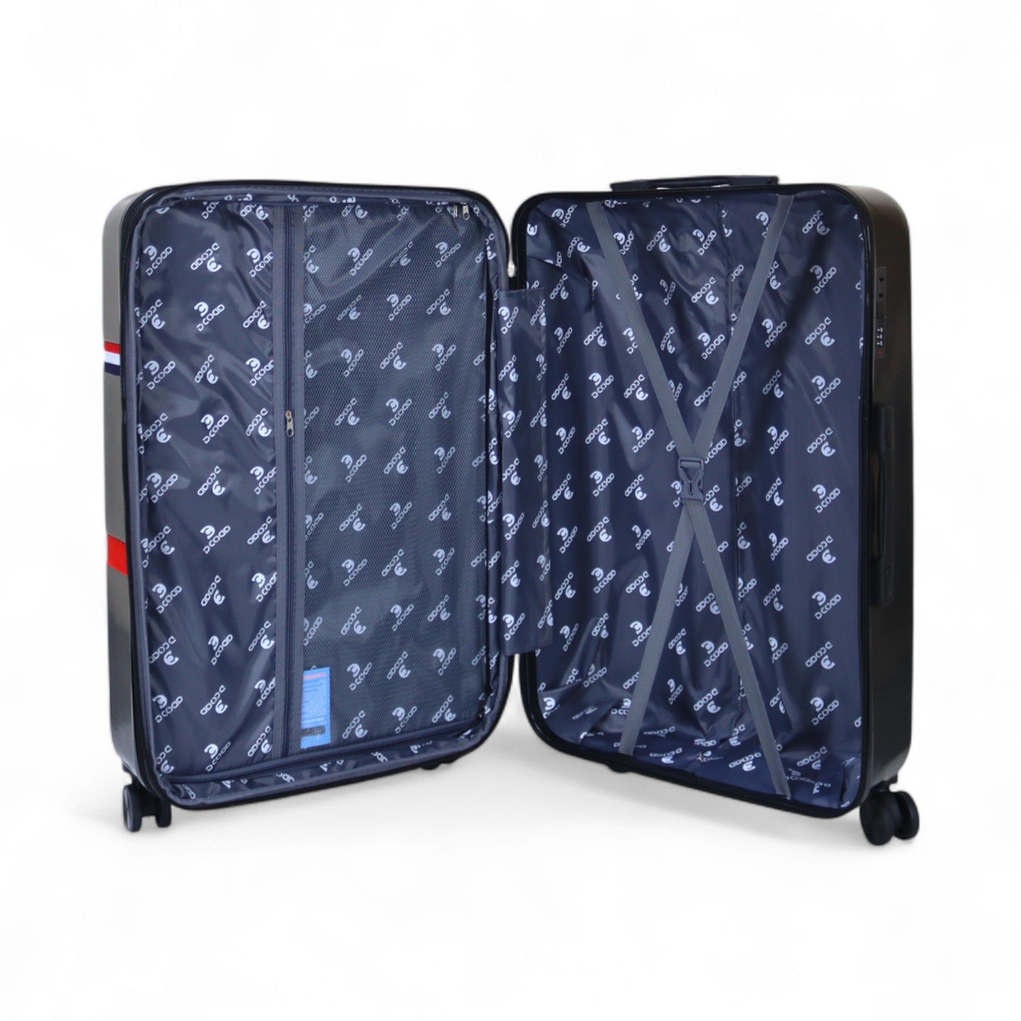 DSQURED 2- 44インチ ダークブルー DCODD Carry-on Luggage | Double Zipper, Double Wheels