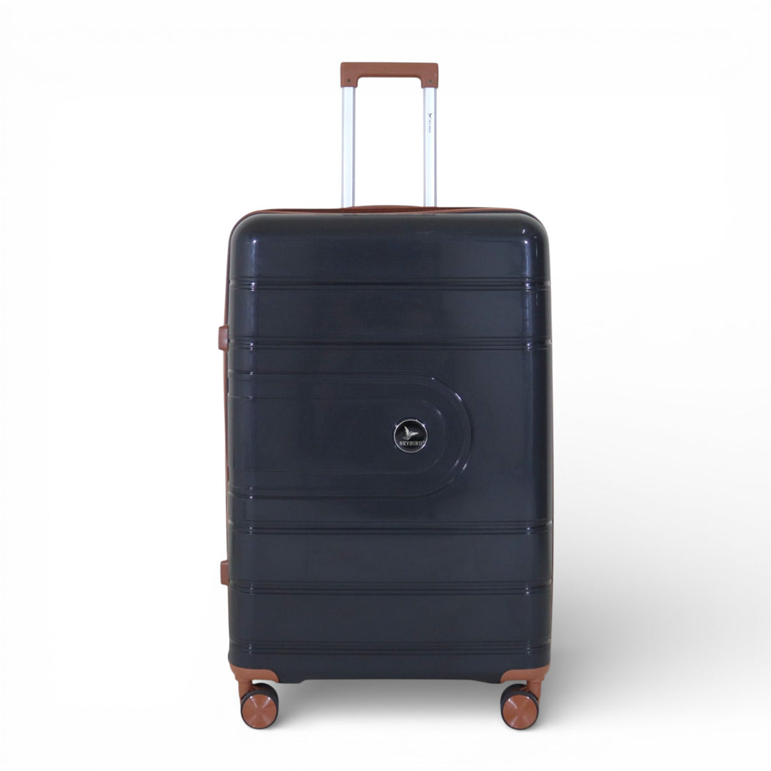 Skybird 4-Piece PP Luggage Set (20” / 24” / 28” / 32”) Durable Double Zipper Travel Suitcase Set - Black