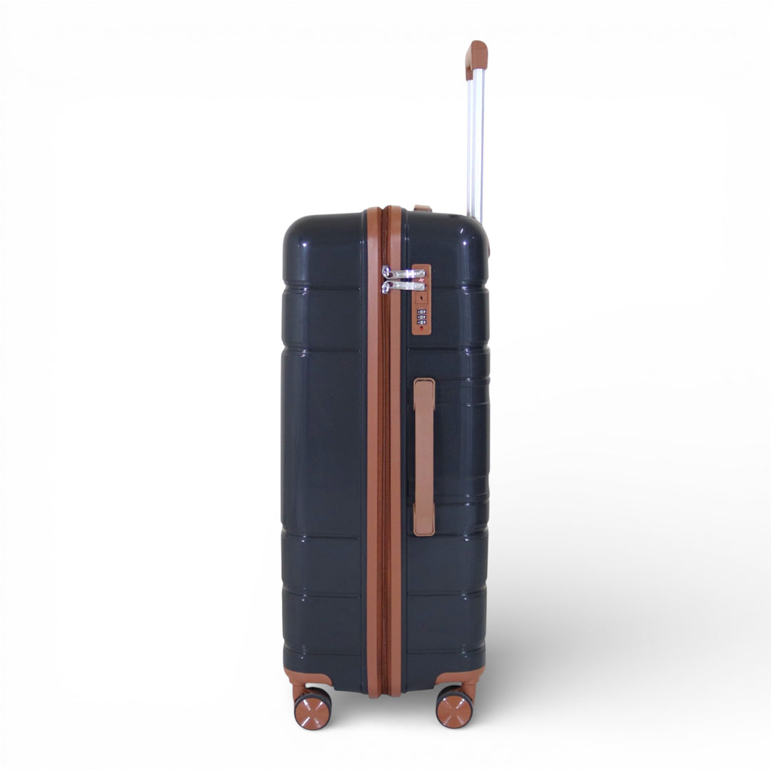 Skybird 4-Piece PP Luggage Set (20” / 24” / 28” / 32”) Durable Double Zipper Travel Suitcase Set - Black