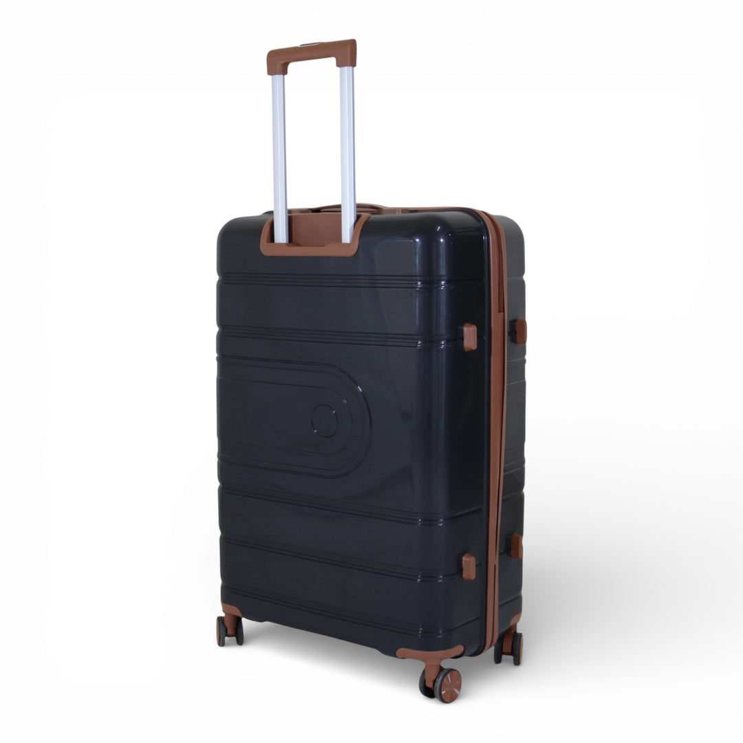 Skybird 4-Piece PP Luggage Set (20” / 24” / 28” / 32”) Durable Double Zipper Travel Suitcase Set - Black