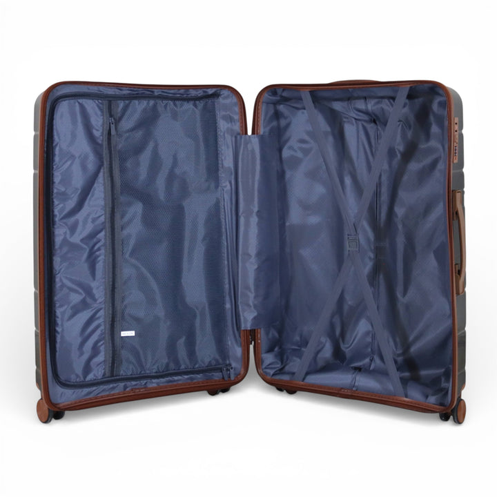 Skybird 4-Piece PP Luggage Set (20” / 24” / 28” / 32”) Durable Double Zipper Travel Suitcase Set - Black
