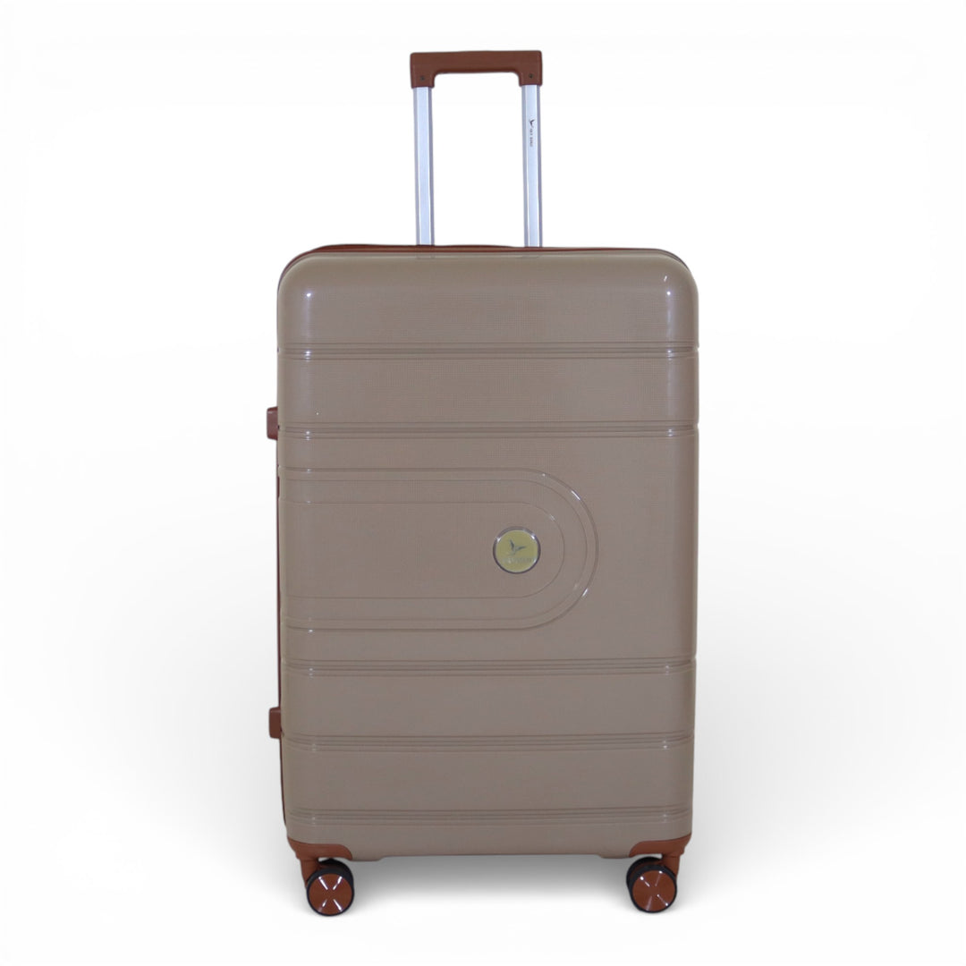 Skybird 4-Piece PP Luggage Set (20” / 24” / 28” / 32”) Durable Double Zipper Travel Suitcase Set - Khaki