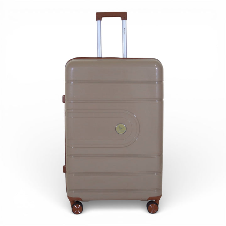 Skybird 4-Piece PP Luggage Set (20” / 24” / 28” / 32”) Durable Double Zipper Travel Suitcase Set - Khaki