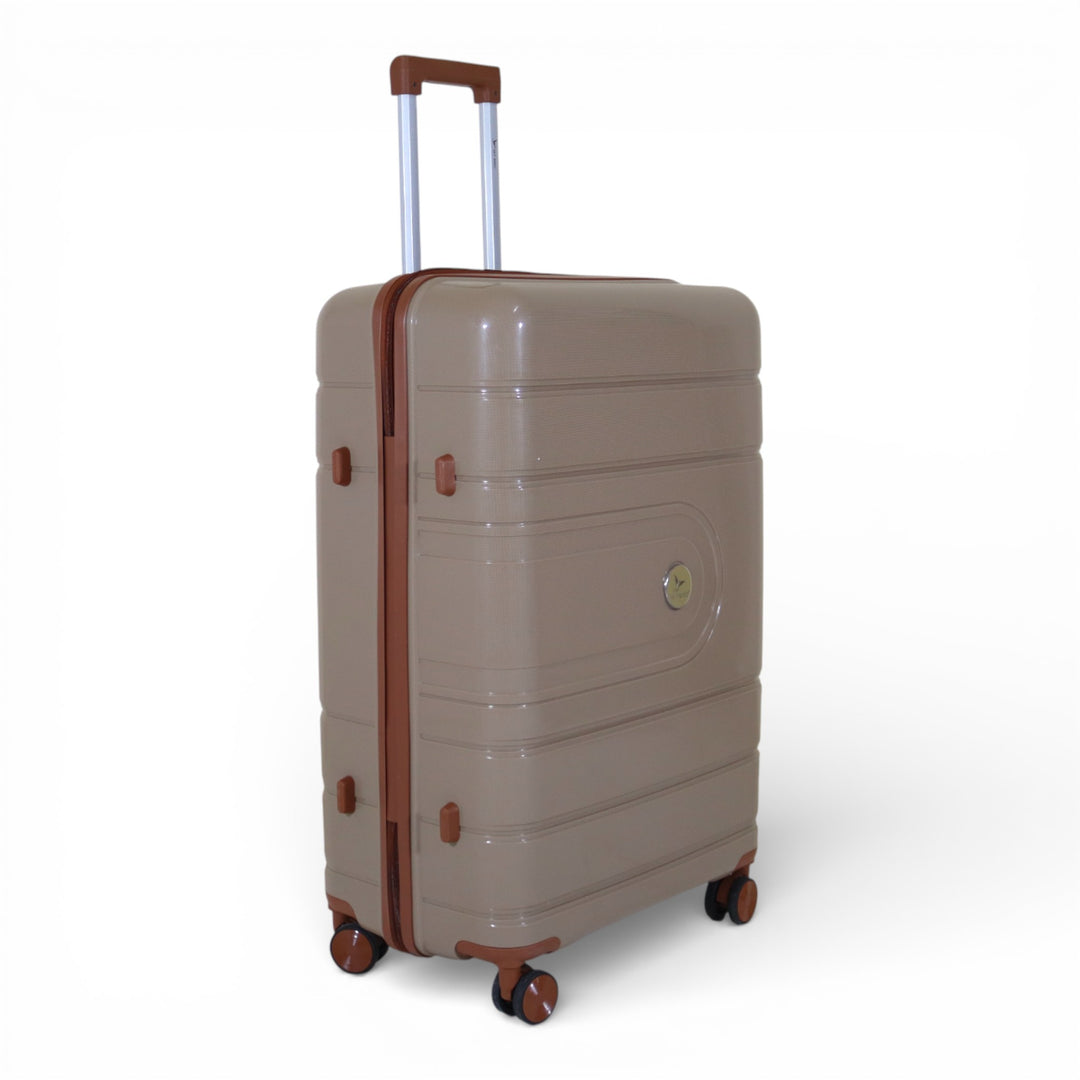 Skybird 4-Piece PP Luggage Set (20” / 24” / 28” / 32”) Durable Double Zipper Travel Suitcase Set - Khaki