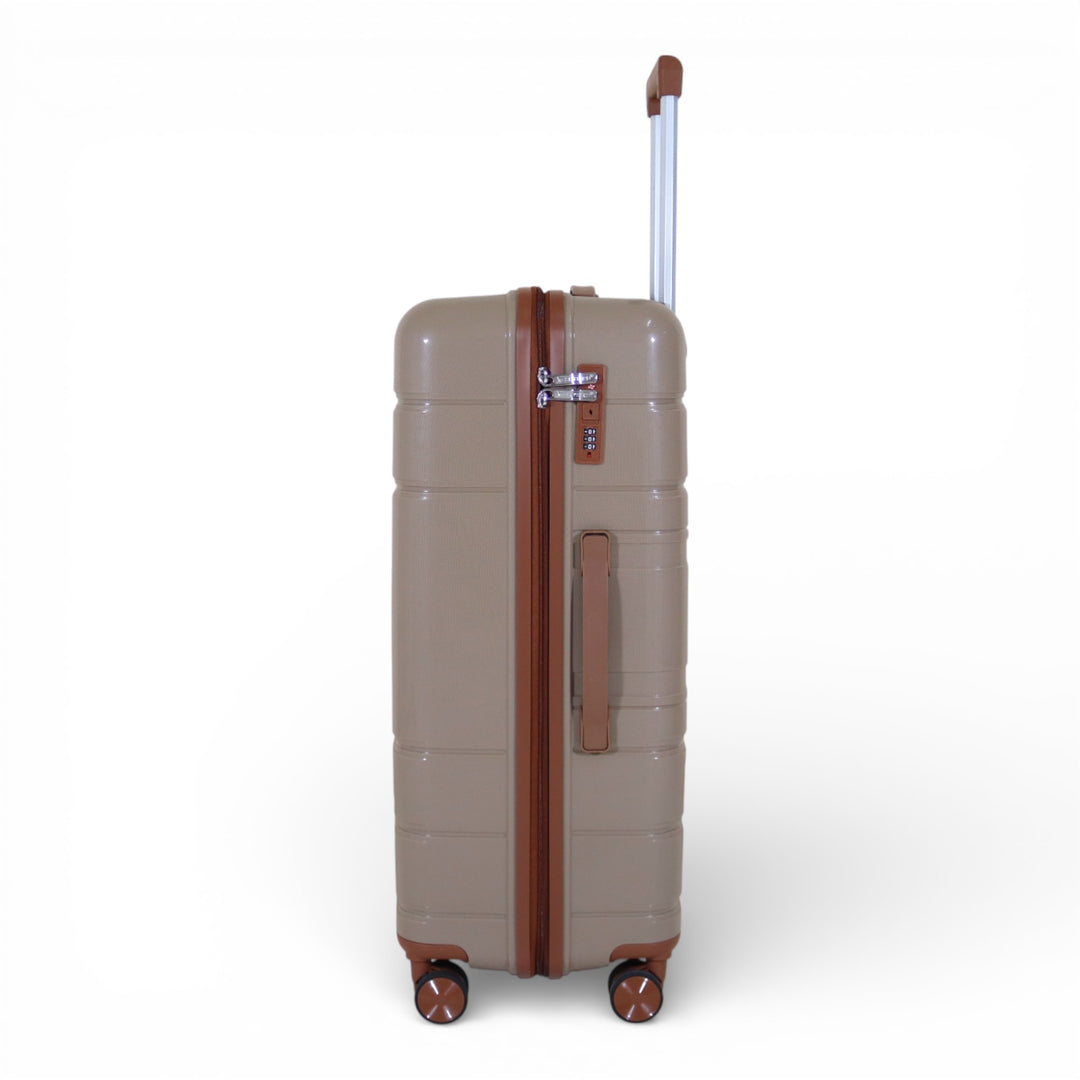 Skybird 4-Piece PP Luggage Set (20” / 24” / 28” / 32”) Durable Double Zipper Travel Suitcase Set - Khaki