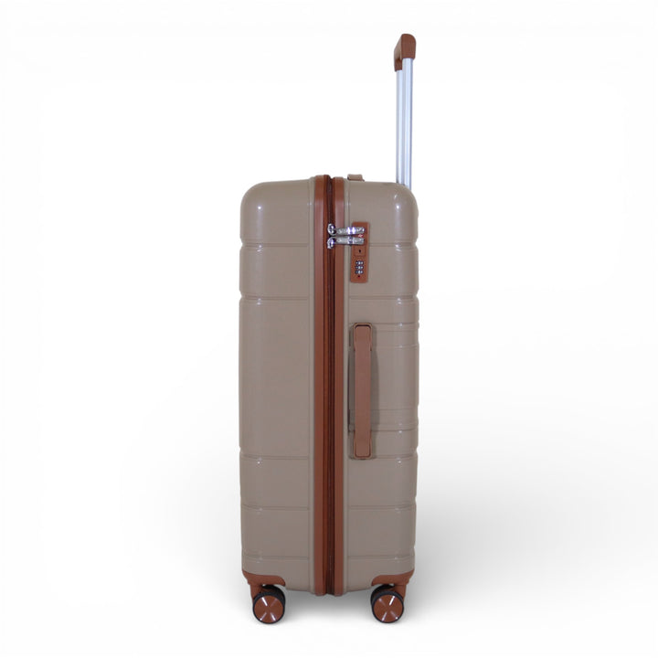 Skybird 4-Piece PP Luggage Set (20” / 24” / 28” / 32”) Durable Double Zipper Travel Suitcase Set - Khaki