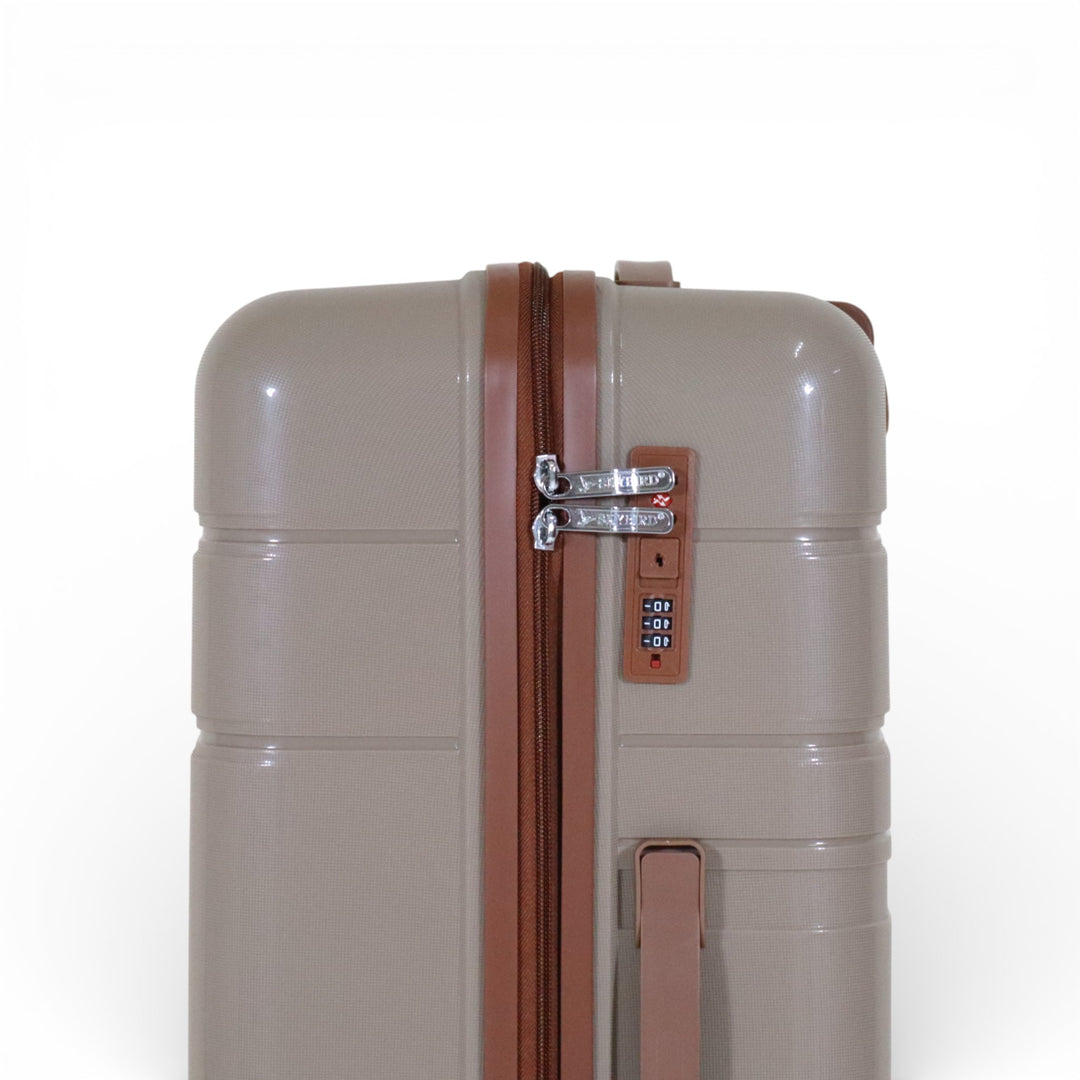 Skybird 4-Piece PP Luggage Set (20” / 24” / 28” / 32”) Durable Double Zipper Travel Suitcase Set - Khaki