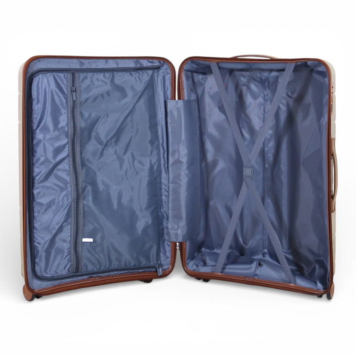 Skybird 4-Piece PP Luggage Set (20” / 24” / 28” / 32”) Durable Double Zipper Travel Suitcase Set - Khaki