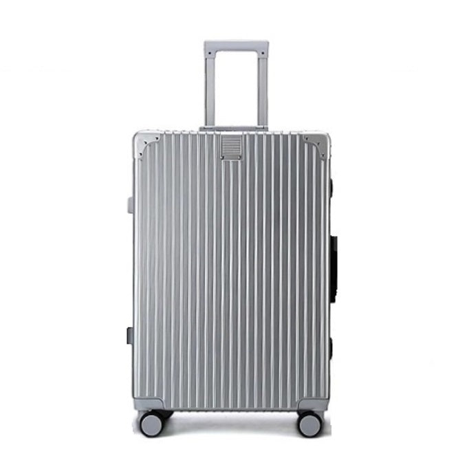 Luggage District Aluminum Frame Ultra-Light Large Checked-in Bag 28inch, Silver