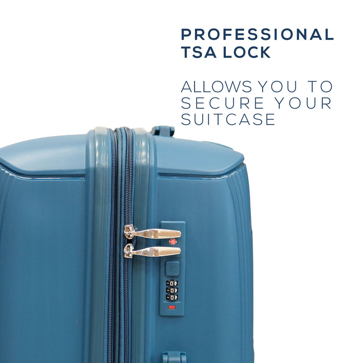 Luggage District Bett 1-Piece Large Size 28-inch PP Hardside Expandable Suitcase, Cyan