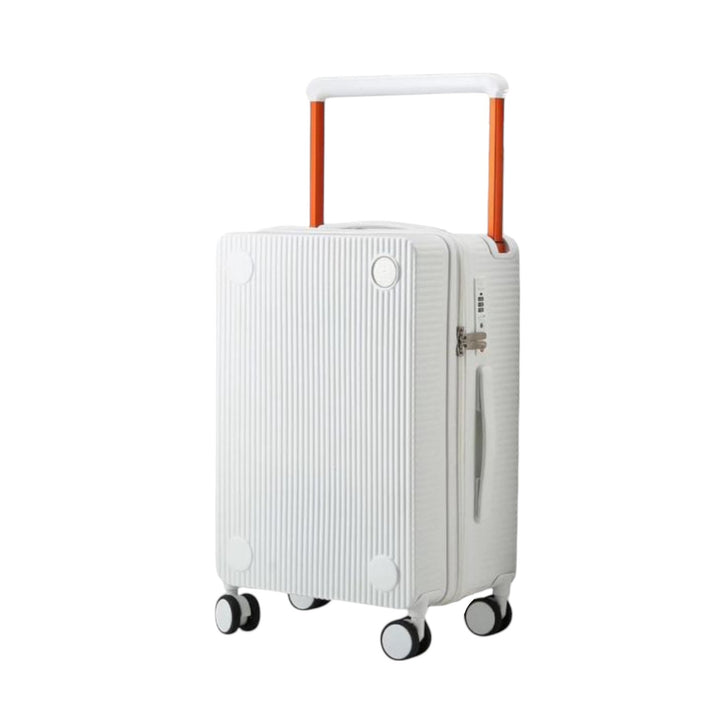 Luggage District Skybird Small 20-inch Carry-On Luggage with Wide Modern Handle, White