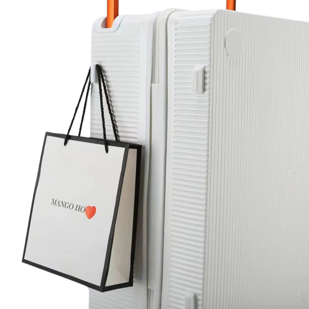 Luggage District Skybird 2-Piece Luggage Set with Wide Modern Handle, White